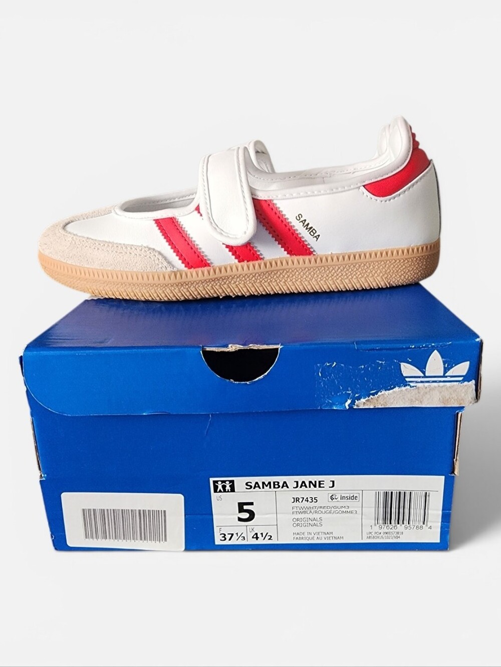 adidas White and Pink Women's Mary Jane Sneakers - Picture 2 of 9